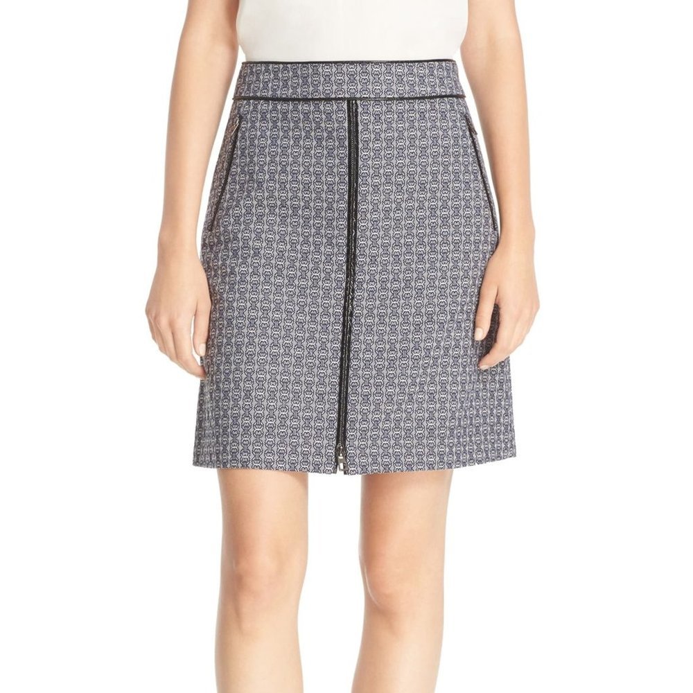 Tory Burch Chaumont A-Line Short Skirt Zip Front
